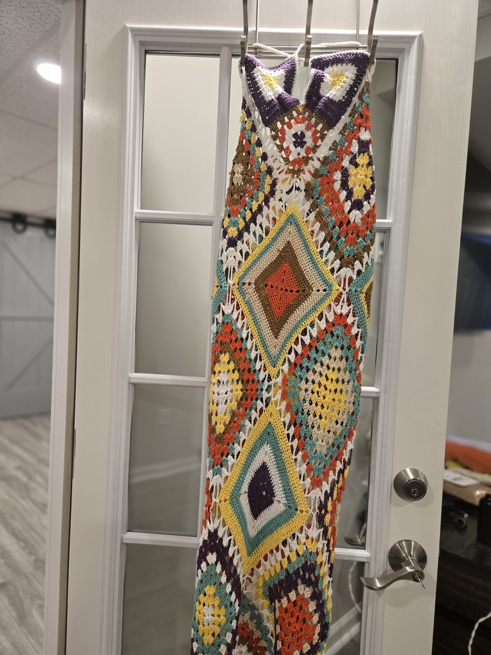 Multicolor Crochet Patchwork Swim Coverup Dress - Picture 6 of 6